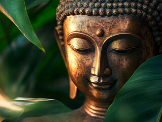 Closeup buddha statue