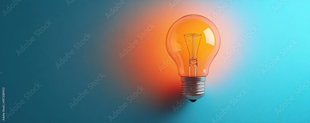 Poster innovation creativity flat design side view entrepreneurial theme 3d render splitcomplementary color