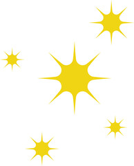 Minimalist silhouette stars icon set, twinkle shining star shape symbols, icons, elements. Modern geometric sparkle black silhouettes sign