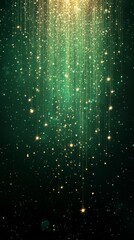 Golden Glitter on a Dark Green Background