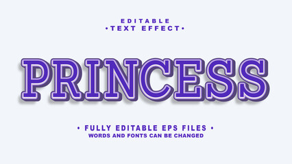 editable princess text effect.typhography logo
