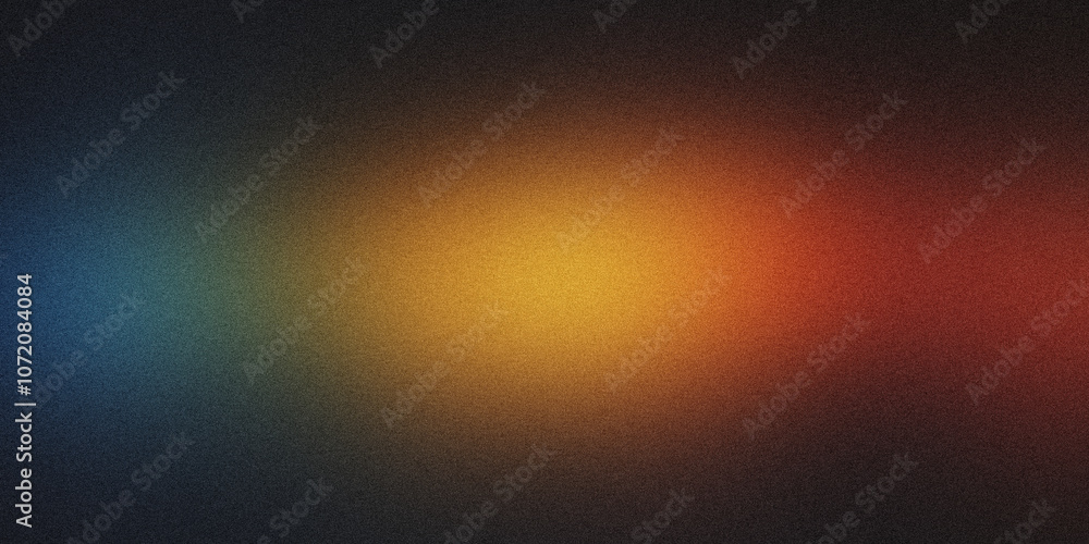 Poster grainy texture creating a gradient effect with blue, orange and red colors, perfect for backgrounds 