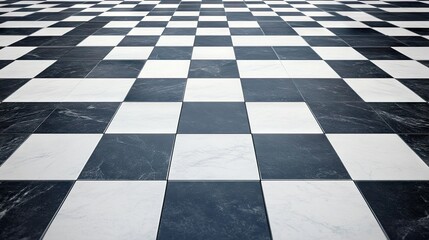 Naklejka premium Black and White Checkerboard Floor Design
