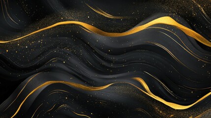 Elegant Black and Gold Swirl Background Design