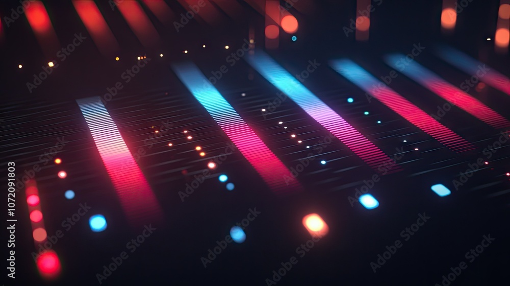 Poster abstract light patterns with colorful gradients