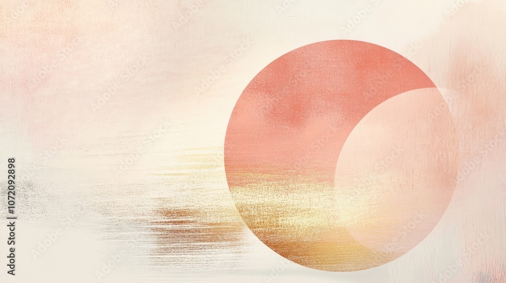 Poster soft abstract circle with warm color palette