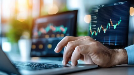 Fototapeta premium Analyze market trends and optimize investment strategies using data insights from financial software applications