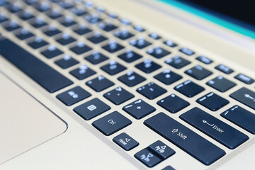 Close-up of a laptop keyboard.