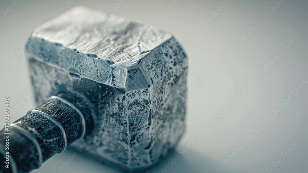 Poster a hammer resting on a table, ideal for use in diy projects or as a decorative item