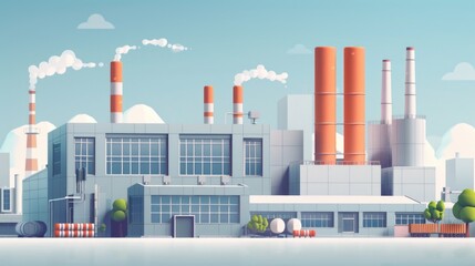Factory with heavy pollution and smoke release