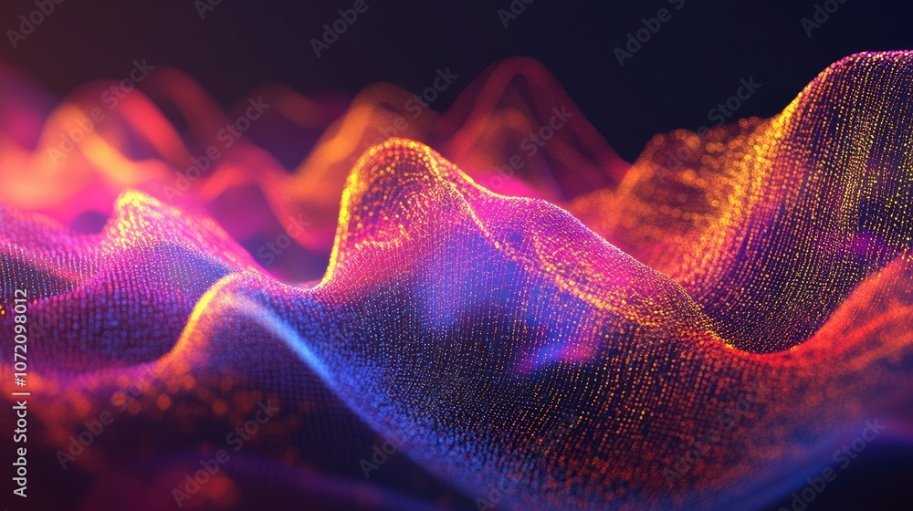 Poster colorful abstract waveform pattern visualization
