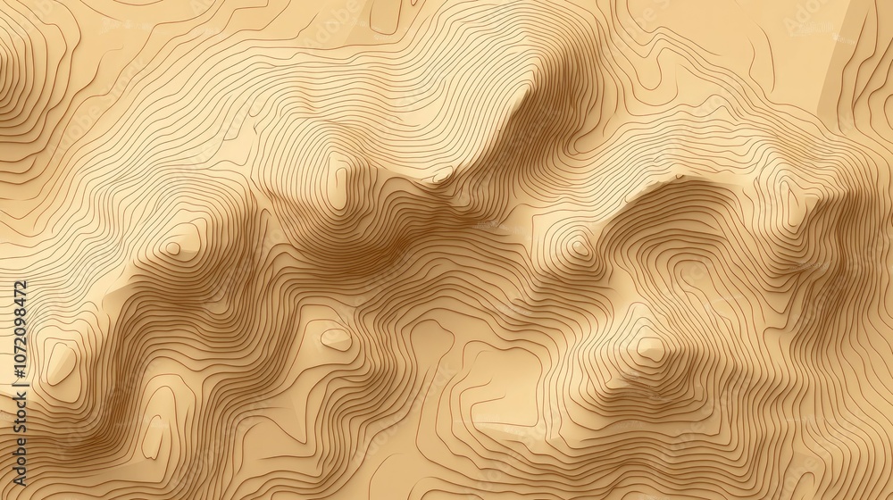 Poster abstract topographic background with wavy lines