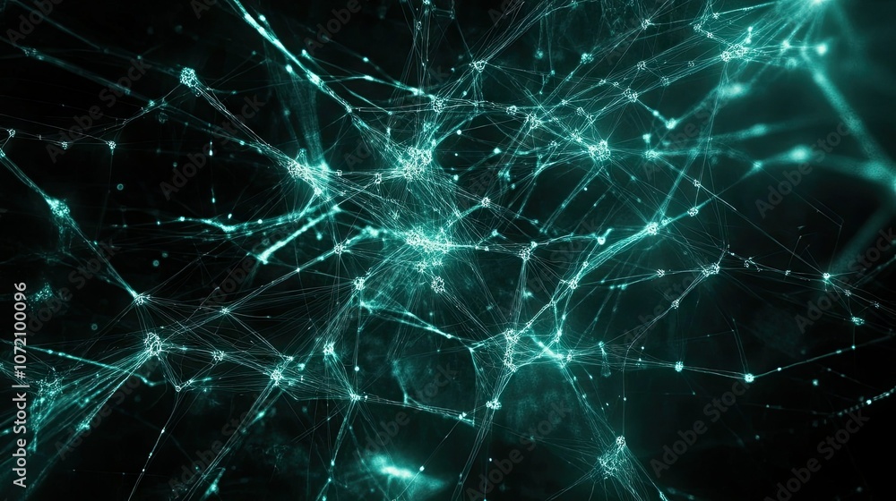 Poster abstract network visual with glowing connections