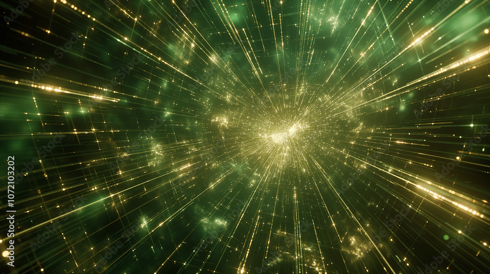 Poster 3d network of interconnected data nodes and light beams, symbolizing complex digital connections and