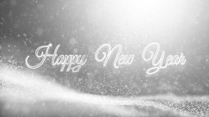 Bright shining snowy winter happy new year greetings message. Illustration background.	
