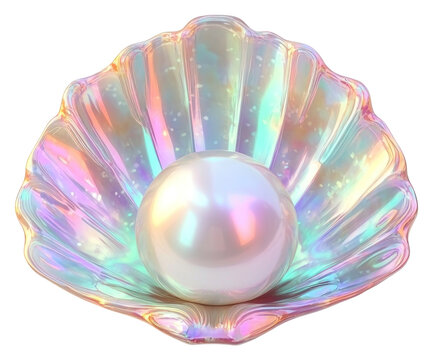 PNG  Shell with pearl illustration shell accessories.