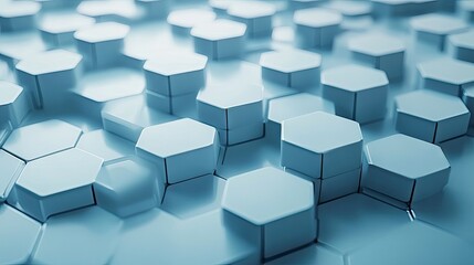 Obraz premium Abstract Blue Hexagonal Background Design