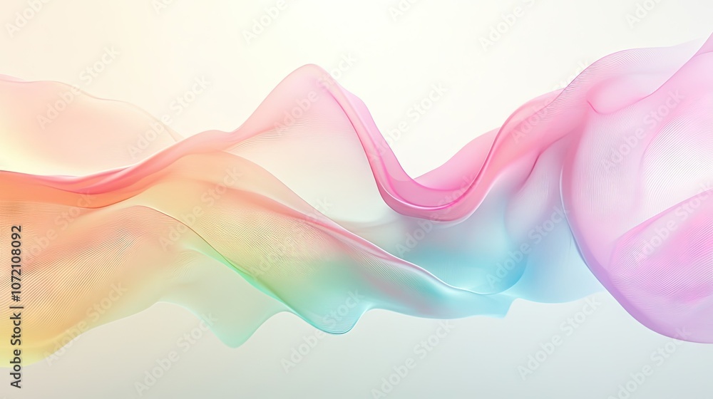 Poster soft gradient waves in colorful flowing design
