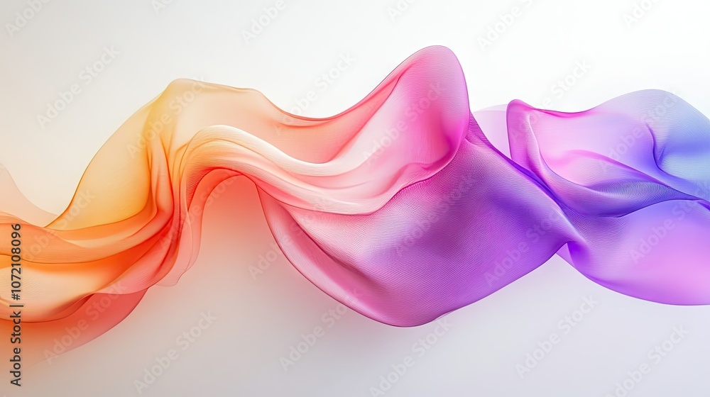 Poster colorful soft gradient waves on a light background