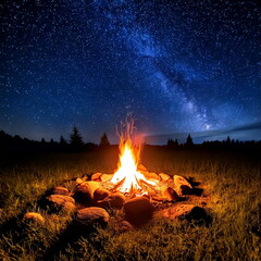 campfire in the forest