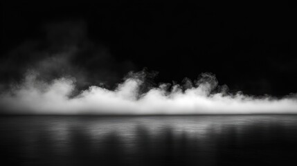 Fototapeta premium Abstract Foggy Landscape with Water Reflection