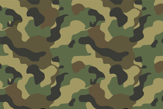 Camouflage seamless army vector illustration, trendy style camo, repeat print. vector illustration. Khaki texture, military army green hunting campaign 