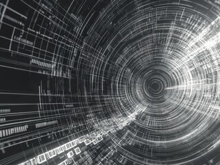 Fototapeta premium Abstract Digital Tunnel Art