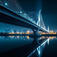 Fototapeta premium suspension bridge at night