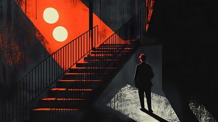 In a modern twist on traditional noir aesthetics. Noir. Illustration