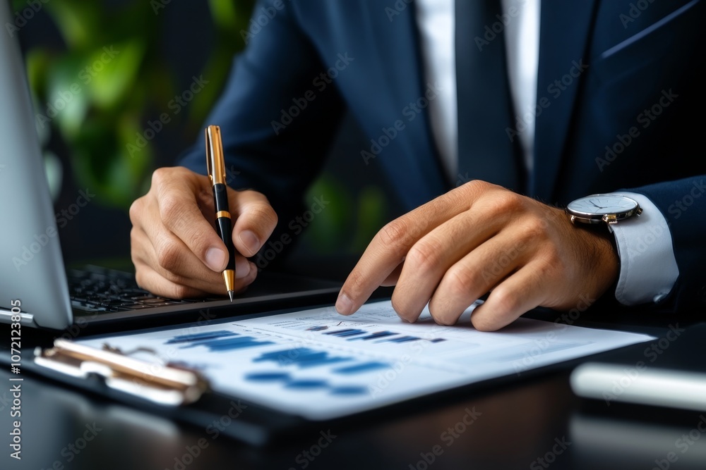 Leinwandbilder A data analyst using statistical software on a desktop computer with multiple graphs and tables displayed