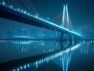 Fototapeta premium suspension bridge at night