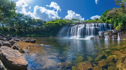 Waterfall in Tropical Paradise