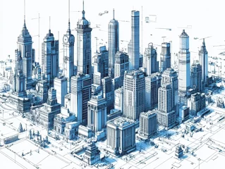 Fototapeten Detailed Cityscape Sketch © Younes