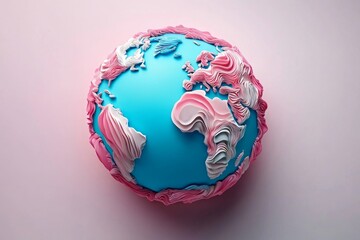 A soft watercolor painting of Earth with pastel-colored continents, symbolizing peace and harmony