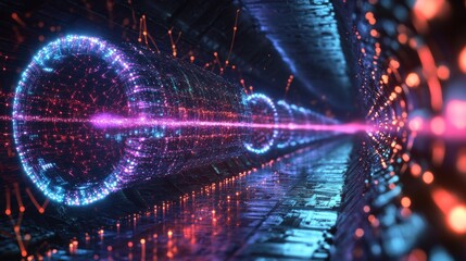 entangled particles transmitting data via light beams