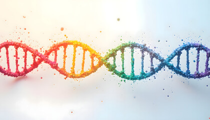 Colorful DNA Strand Illustrating Genetic Diversity.
