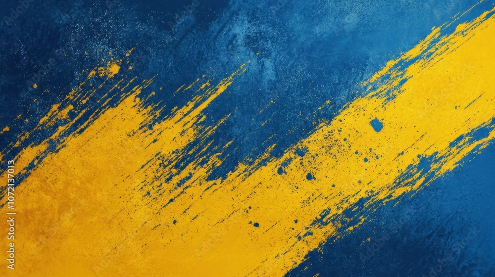 Poster dynamic abstract background with bold strokes of yellow and blue, evoking energy and creativity for 