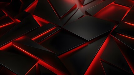 
3d rendering of black and red abstract geometric background. Scene for advertising, technology, showcase, banner, game, sport, cosmetic, business, metaverse. Sci-Fi Illustration. Product display