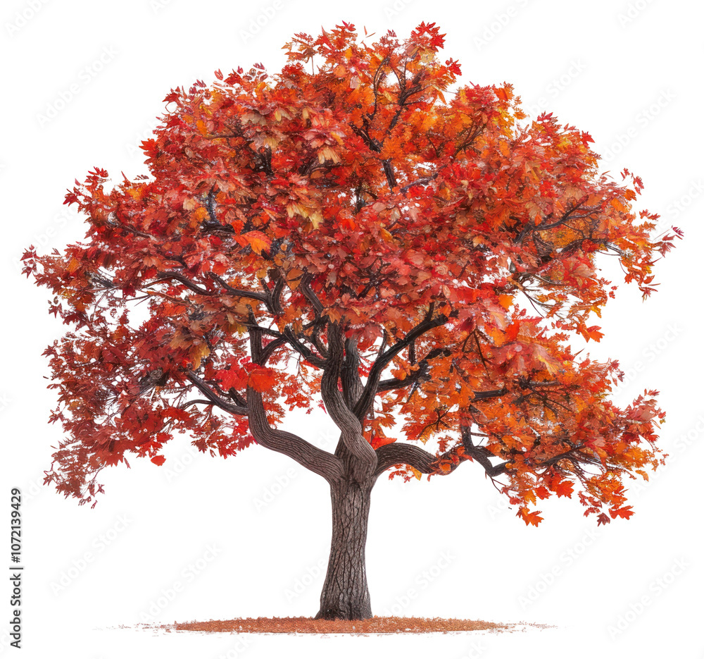 Wall mural png vibrant autumn tree isolated background