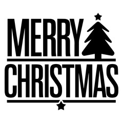 Fototapeta premium christmas tree with text. Merry Christmas icon, tree, gift.
