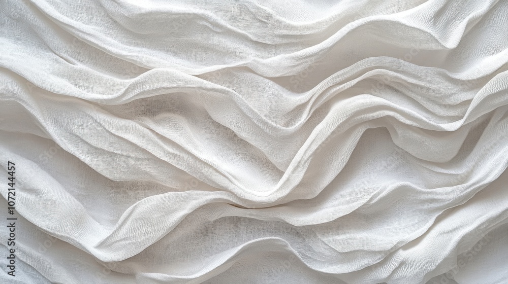 Aufkleber elegant white fabric texture with soft waves and gentle folding for creative backgrounds and design 
