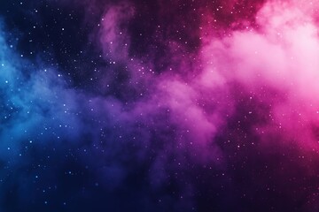 Naklejka premium Cosmic nebula with vibrant colors and stars, deep blue to pink hues