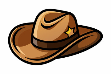 cowboy hat on white background vector art illustration