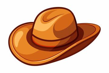 cowboy hat on white background vector art illustration