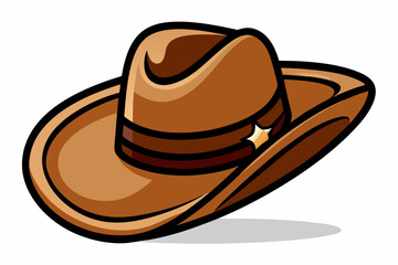 cowboy hat on white background vector art illustration