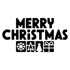 Merry Christmas icon, tree, gift.