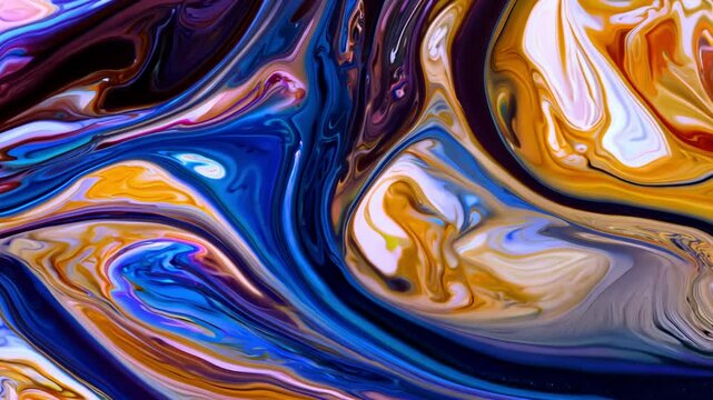 Abstract colorful liquid flow with 16K sRGB colors, TV monitor color profile test