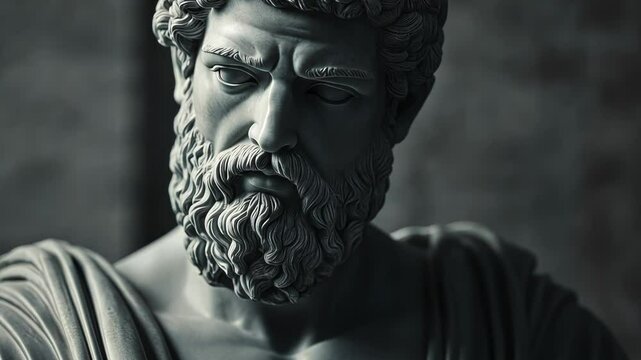 Stoic greek/roman marble bust statue, Stoicism inspirational quotes