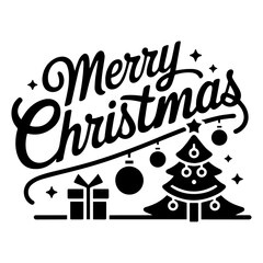 christmas greeting card with christmas tree