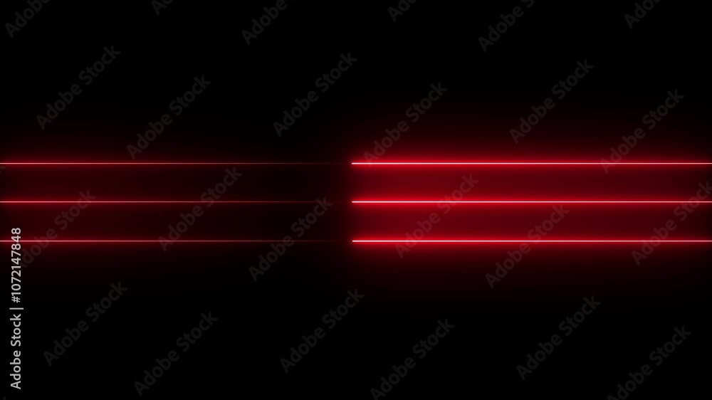 Poster abstract neon lights animated on a black background. neon horizontal lines seamless loop animation .